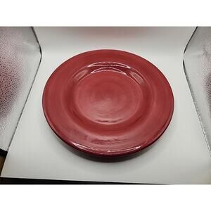 Corsica Home Hand Painted Hand Crafted Large 11 1/4" Red Dinner Serving Plate